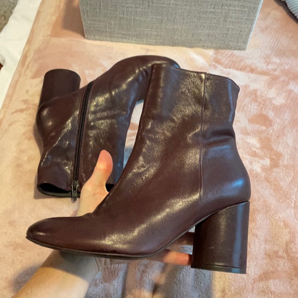 Burgundy ankle booties by free people